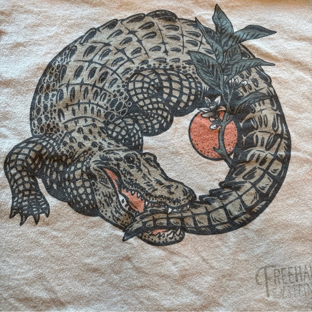 Free Hand Goods Gator Orange T Shirt Adult M